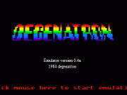 Degenatron - Defender of the faith. 0 Emulator version 0.4a1984 degenatron Click mouse here to start emulation left arrow keyright right keydown down keyup up keyHIT SPACE TO START DEFENDER OF THE FAITH MISSION FAILED PASSED HIT GAME OVER!!!...
