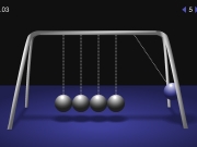 Newtons cradle. Version 1.03 Delete ball (left arrow key) 5 Add (right Sound on/off (S) R Reset (R)...

