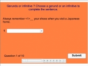 Gerunds or infinitives 1. MMtracking.swf http:// Match phrasal verb and suitable noun Column 1 2 cross out check look over find run throw hand up A) business report B) some rotten bananas C) a new restaurant D) flyers E) word in the dictionary F) mistake G) of sugar milk H) your exam results Submit The time to answer this question has expired. You did not completely answered correctly! Your answer: correct is: Question Sc...
