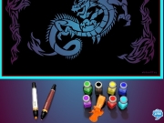 Game Blacklight Poster Dragon Flames