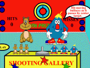 Shooting gallery. SHOOTING GALLERY HITS MISSES Please wait while game loads Loading 0 1 2 3 4 5 6 7 8 9 10 YOU NEED PRACTICE! TRY AGAIN! Play Again WIN! WIN PRIZES HI! welcome to my arcade. Click on gunto fire. Hit moving bullseye as it passes by center target. PLAY...
