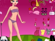 Game Girl and dog dress up