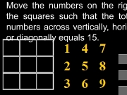3x3 magic square. SuperArcade.com Presents 3x3 Magic SquareMove the numbers on right onto squares such that total of 3 across vertically, horizontally or diagonally equals 15. 1 Submit Solve it Quit Play again...
