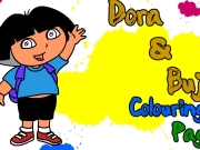 Game Dora and Buji colouring page